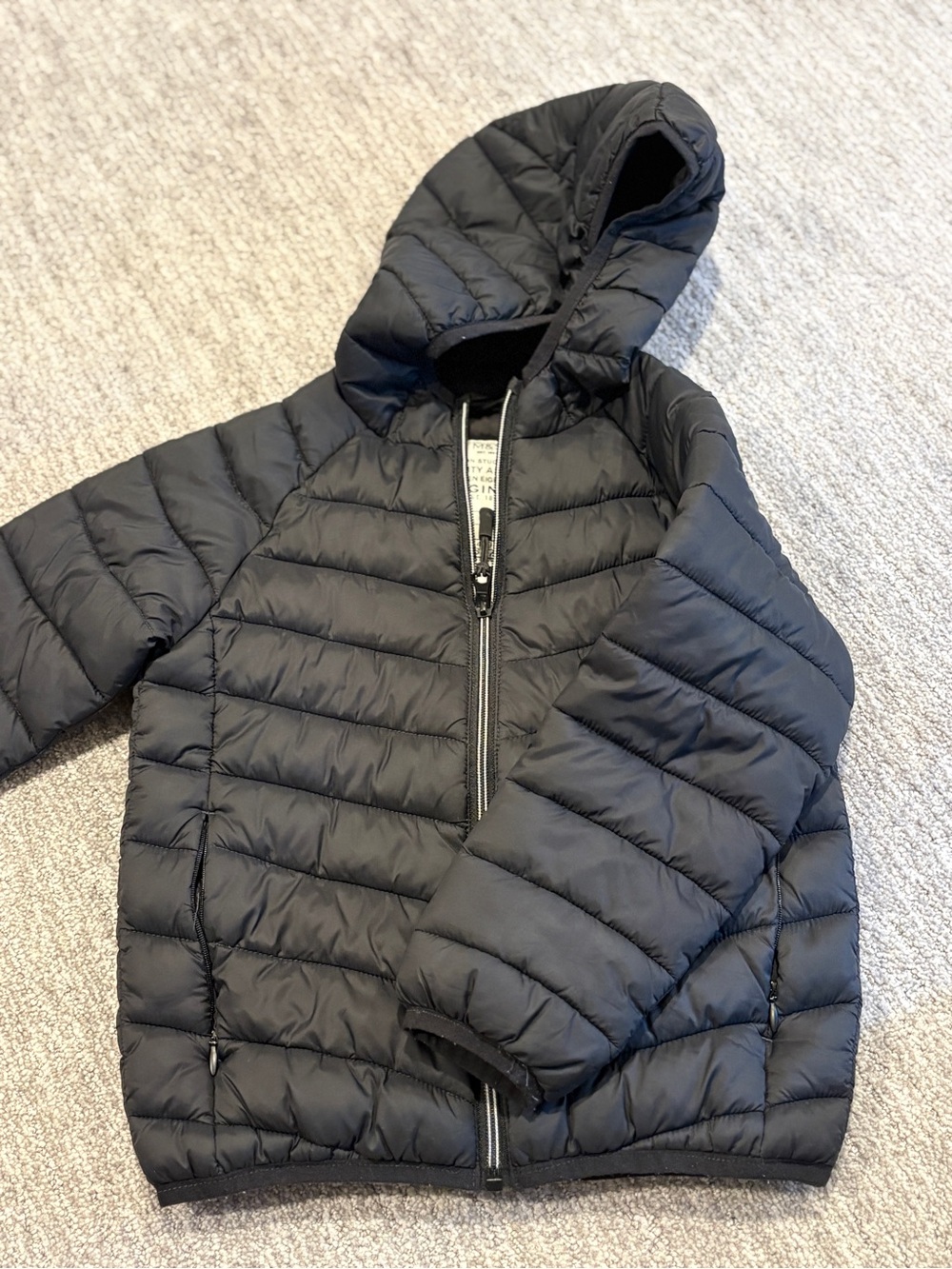 Marks & Spencer UK Kids Black Hooded Puffer Coat